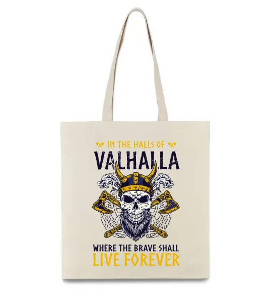 Эко-сумка Valhalla skull Бежевый фото