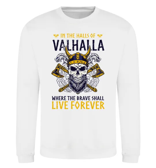 Свитшот Valhalla skull Белый фото