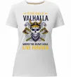 Женская премиум футболка Valhalla skull Белый фото