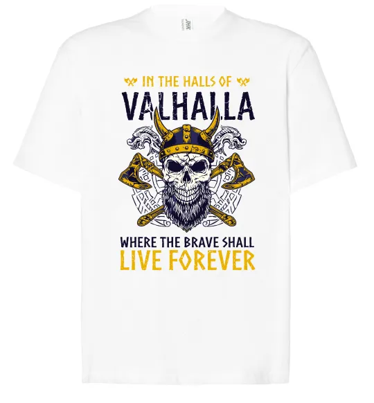 Футболка Оверсайз Valhalla skull Білий фото