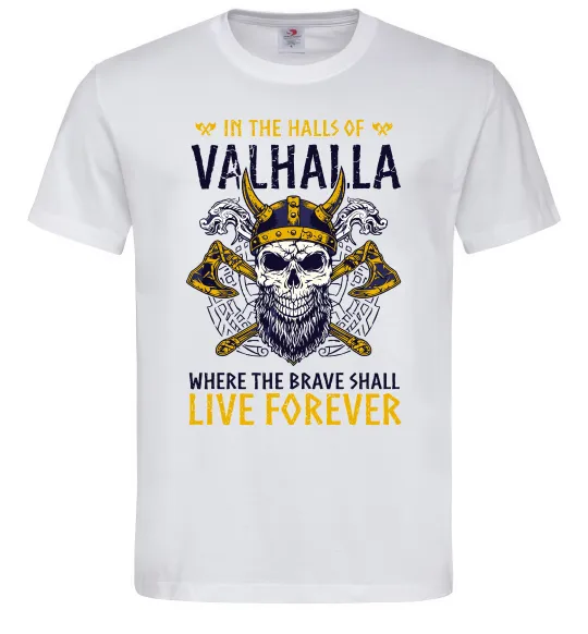Чоловіча футболка Valhalla skull Білий фото