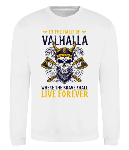 Свитшот Valhalla skull Белый фото