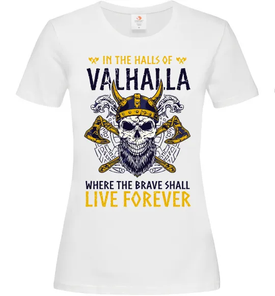 Женская футболка Valhalla skull Белый фото