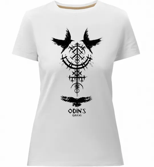 Жіноча преміум футболка Odin`s raven Білий фото