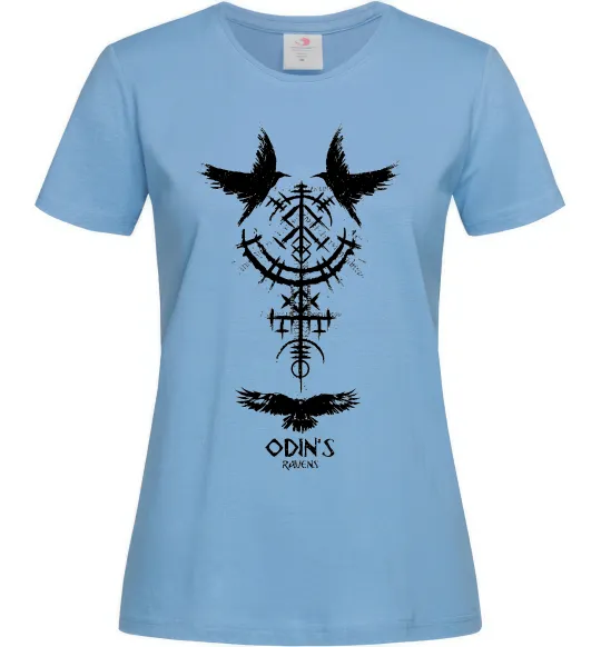 Женская футболка Odin`s raven Голубой фото