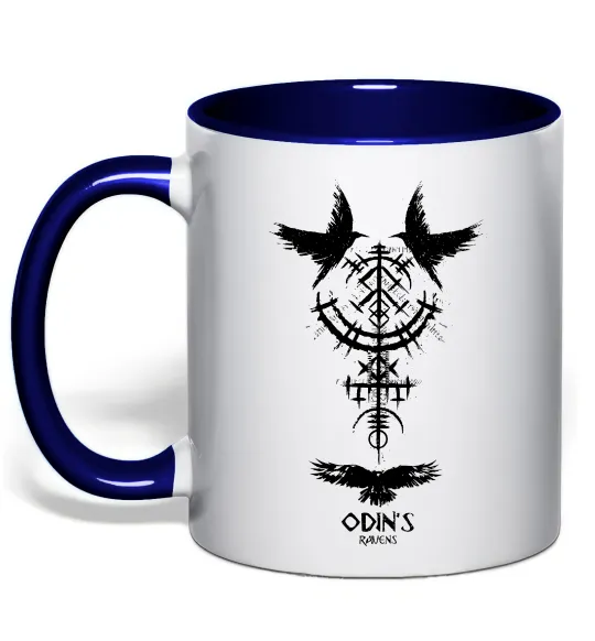 Чашка з кольоровою ручкою Odin`s raven Глибокий темно-синій фото