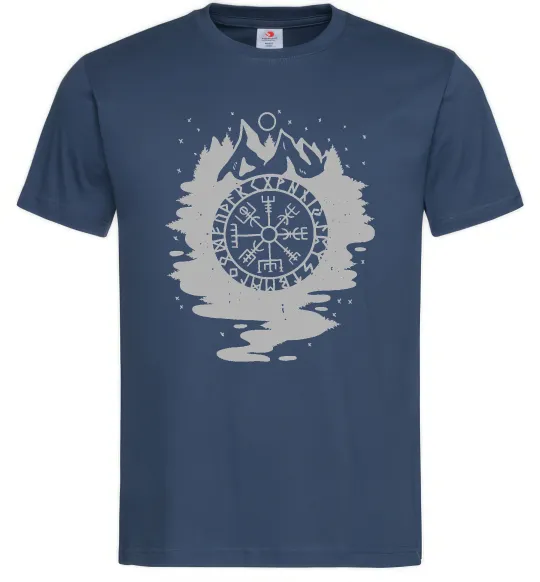 Мужская футболка Вегвізир в зображенні гір Темно-синий фото