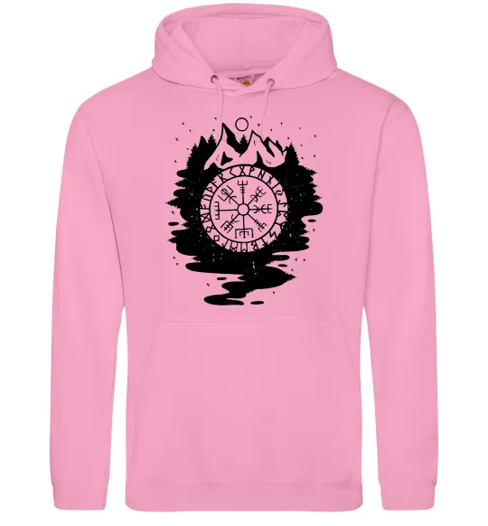 Чоловіча толстовка (худі) Вегвізир в зображенні гір Рожевий фото