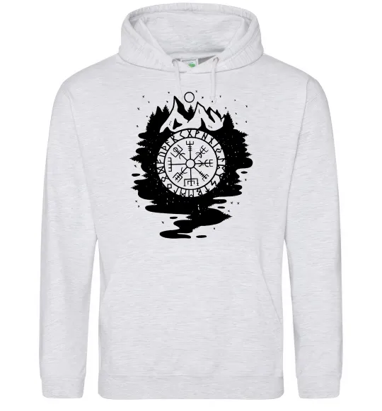 Жіноча толстовка (худі) Вегвізир в зображенні гір Сірий меланж фото