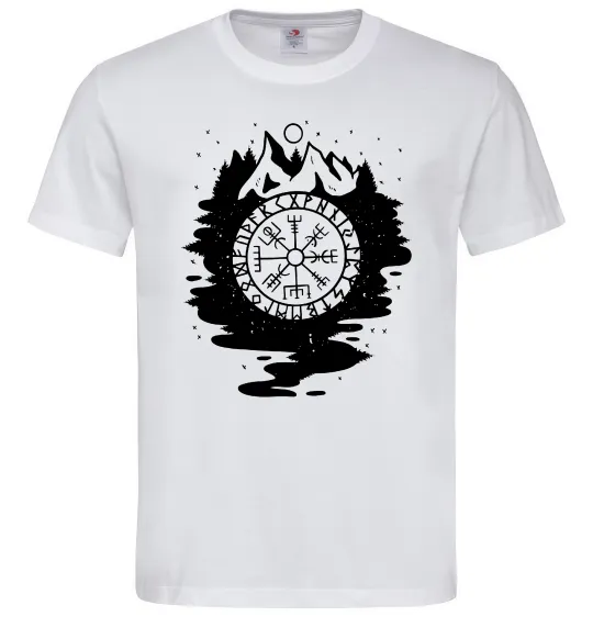 Мужская футболка Вегвізир в зображенні гір Белый фото