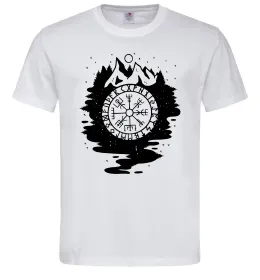 Мужская футболка Вегвізир в зображенні гір Белый фото