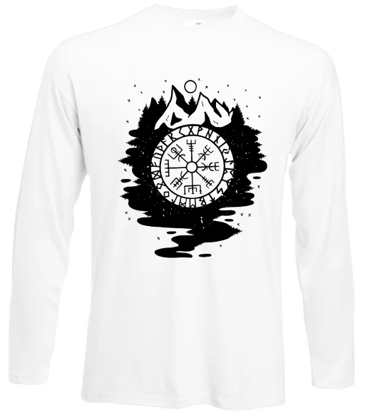 Лонгслив Вегвізир в зображенні гір Белый фото