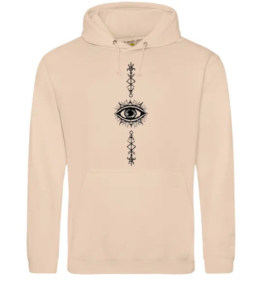 Мужская толстовка (худи) Cyber Sigil Eye Песочный фото