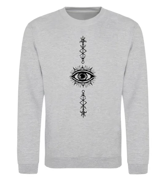 Світшот Cyber Sigil Eye Сірий меланж фото