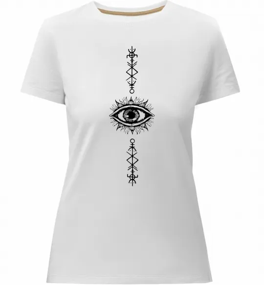 Жіноча преміум футболка Cyber Sigil Eye Білий фото
