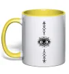 Чашка з кольоровою ручкою Cyber Sigil Eye Лимонний фото