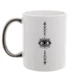 Чашка з кольоровою ручкою Cyber Sigil Eye Срібло фото