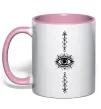 Чашка з кольоровою ручкою Cyber Sigil Eye Ніжно рожевий фото