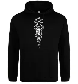 Мужская толстовка (худи) Скандинавський оберіг Черный фото