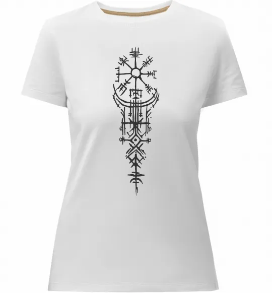 Жіноча преміум футболка Скандинавський оберіг Білий фото