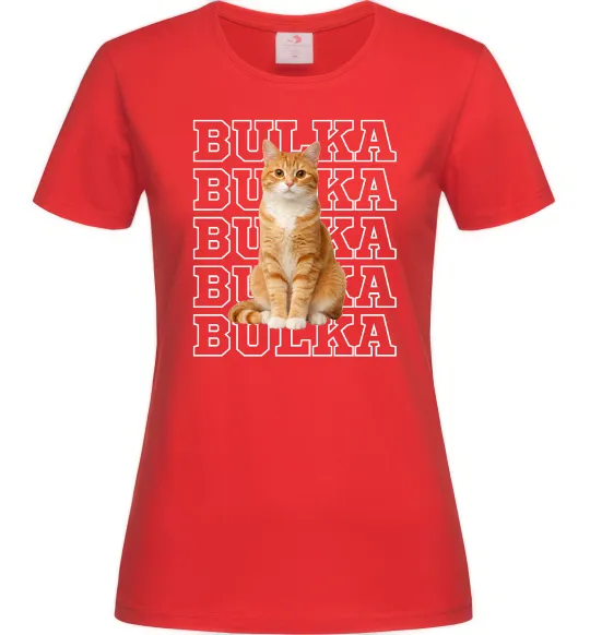 Жіноча футболка Фото та кличка улюбленця Червоний фото