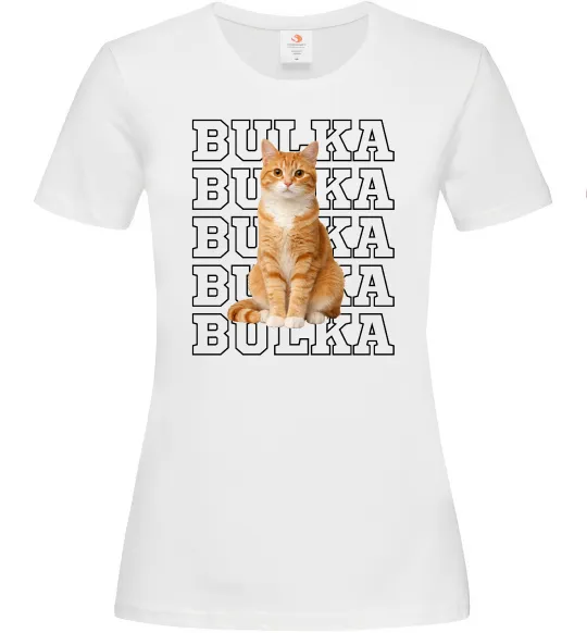 Жіноча футболка Фото та кличка улюбленця Білий фото