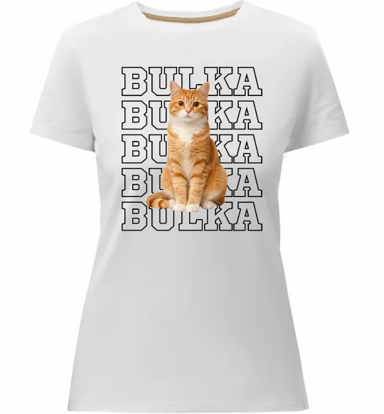 Жіноча преміум футболка Фото та кличка улюбленця Білий фото