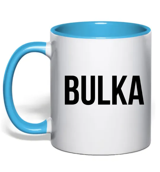 Чашка з кольоровою ручкою Bulka Блакитний фото