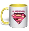 Чашка з кольоровою ручкою Supergirl Лимонний фото