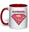 Чашка з кольоровою ручкою Supergirl Червоний фото