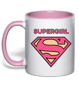 Чашка з кольоровою ручкою Girl power rose Червоний фото