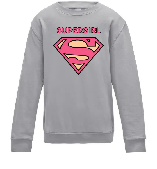 Дитячий світшот Supergirl Сірий меланж фото