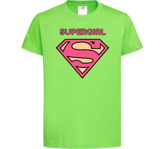 Дитяча футболка Supergirl Лаймовий фото