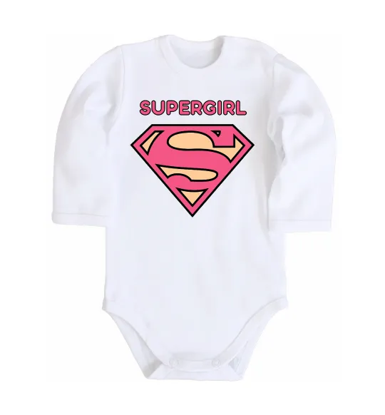 Детский боди Supergirl Белый фото