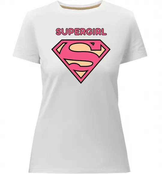 Жіноча преміум футболка Supergirl Білий фото