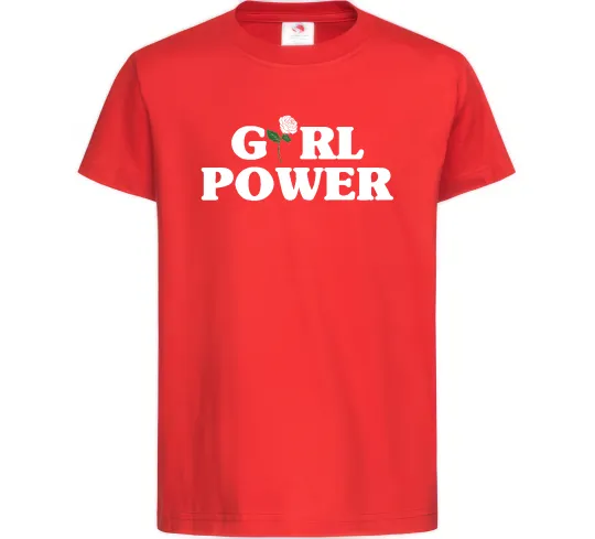 Дитяча футболка Girl power rose Червоний фото