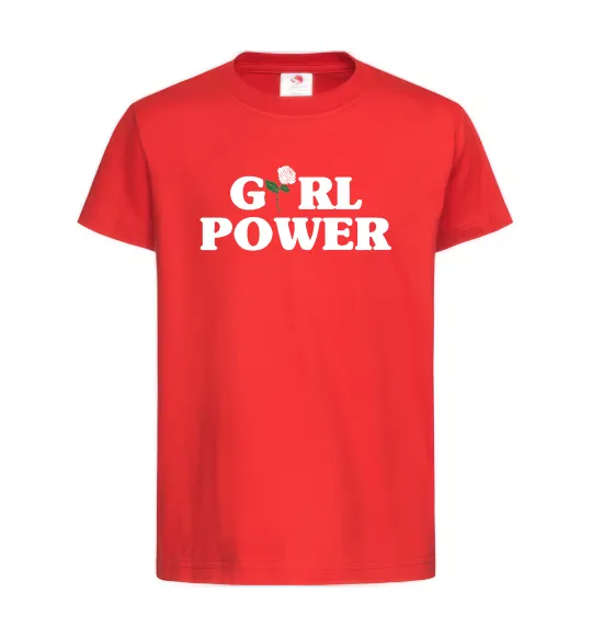 Детская футболка Girl power rose Красный фото