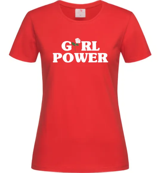 Жіноча футболка Girl power rose Червоний фото