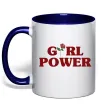 Чашка з кольоровою ручкою Girl power rose Глибокий темно-синій фото