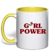 Чашка з кольоровою ручкою Girl power rose Лимонний фото