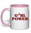 Чашка з кольоровою ручкою Girl power rose Ніжно рожевий фото