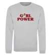 Свитшот Girl power rose Серый меланж фото