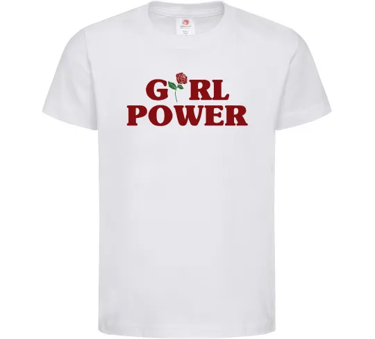 Дитяча футболка Girl power rose Білий фото