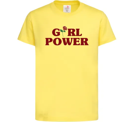 Дитяча футболка Girl power rose Лимонний фото
