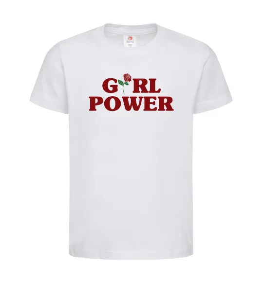 Детская футболка Girl power rose Белый фото