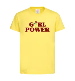 Дитяча футболка Girl power rose Лимонний фото