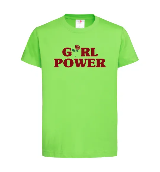Детская футболка Girl power rose Лаймовый фото