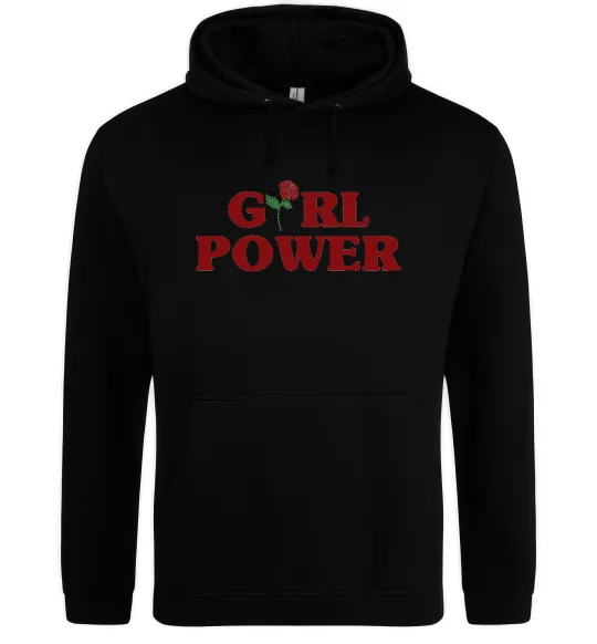 Жіноча толстовка (худі) Girl power rose Чорний фото