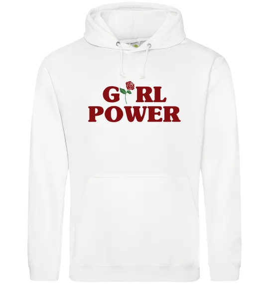 Жіноча толстовка (худі) Girl power rose Білий фото