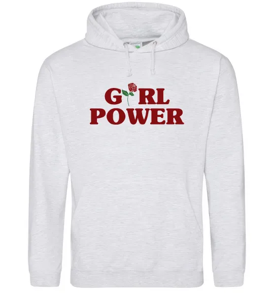 Жіноча толстовка (худі) Girl power rose Сірий меланж фото